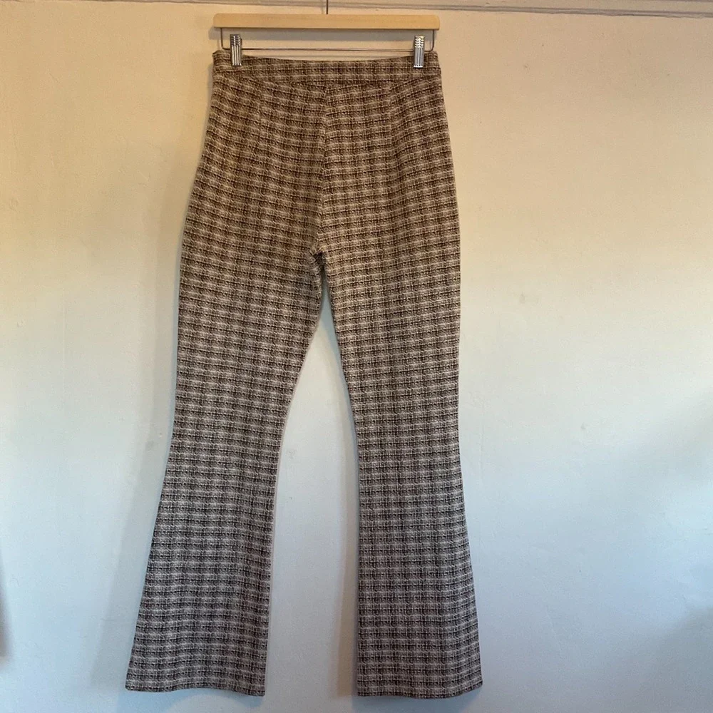 Fate Tweed Trousers Multi-colored Retro Flare Academia Beatnick Preppy Cute Sm - Picture 3 of 6